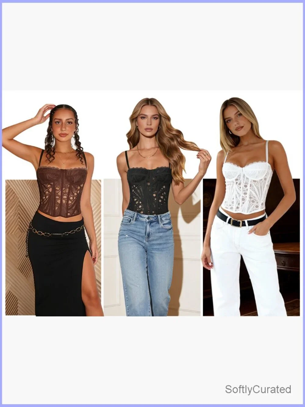 Sexy Lace Mesh Crop Top Bustier Corset with Adjustable Straps and Plastic Boning - Picture 7 of 7